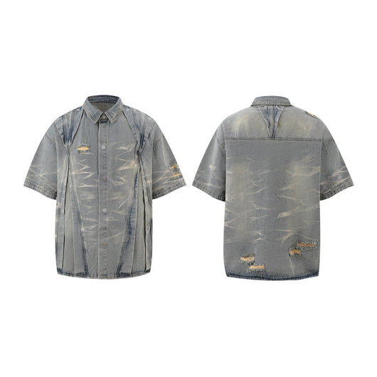 Conjunto de Camisa Vaquera Workwear Desgastada con Estilo Urbano - Image 20