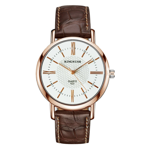 Reloj Pulsera Pareja Oro Rosa con Números Romanos - Diseño Elegante Unisex