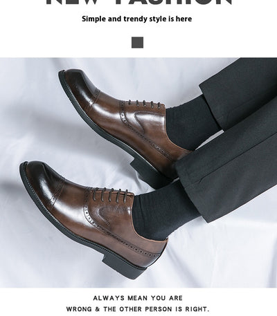 Zapatos de Cuero Puntiagudos Estilo Retro para Hombre Talla Grande - Image 15
