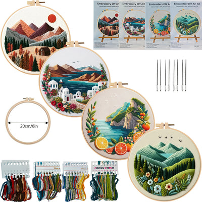 Kit de Bordado Europeo Primavera-Verano: Colección Montaña y Costa