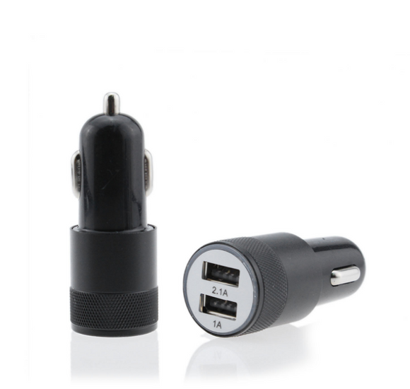 Cargador Dual USB para Auto 2.1A Aluminio Resistente