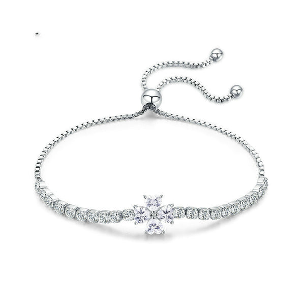 Pulsera de Plata Esterlina con Trébol de Cuatro Hojas