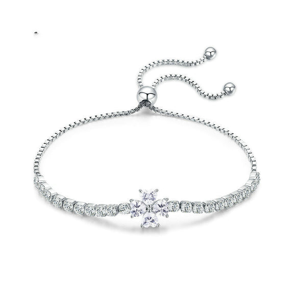 Pulsera de Plata Esterlina con Trébol de Cuatro Hojas