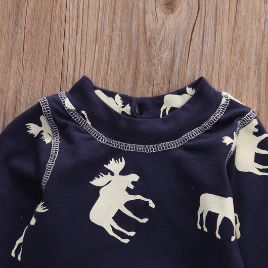 Mameluco Infantil de Algodón con Estampado Venado de Manga Larga - Image 6