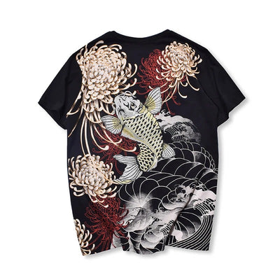 Camisa Koi Humo con Bordado Artesanal