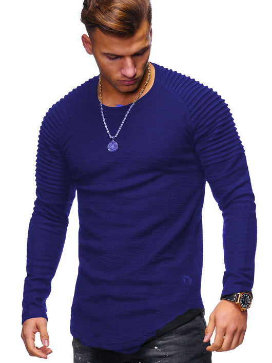 Camiseta Manga Larga Cuello Redondo Color Sólido - Image 17