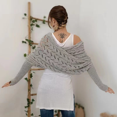 Chal Tejido Cálido Otoño-Invierno con Mangas Caladas para Mujer - Image 14