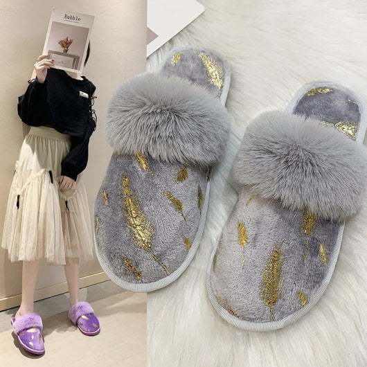 Pantuflas de Felpa Plus Size para Mujer - Algodón Suave Estilo Europeo