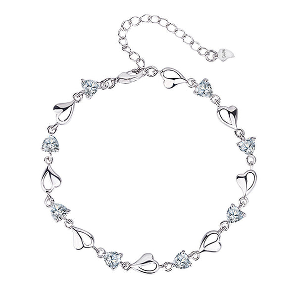 Pulsera del Amor en Cristal Zircón y Amatista