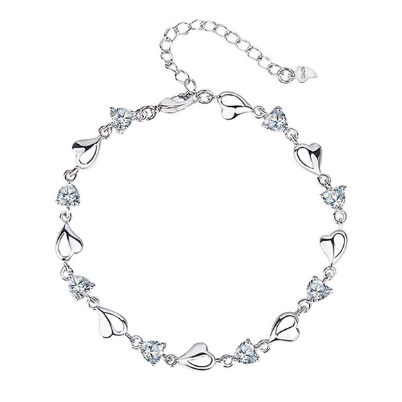 Pulsera del Amor en Cristal Zircón y Amatista