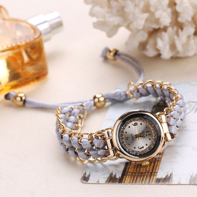 Reloj de Moda Casual para Mujer con Cadena de Cuerda Tejida y Movimiento de Cuarzo - Image 5