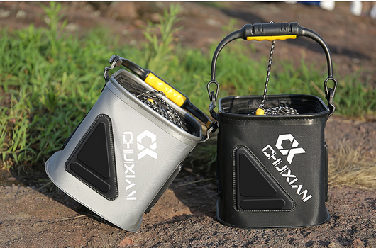 Cubo de Pesca Plegable con Cuerda - Balde Aireado para Peces Vivos - Image 2