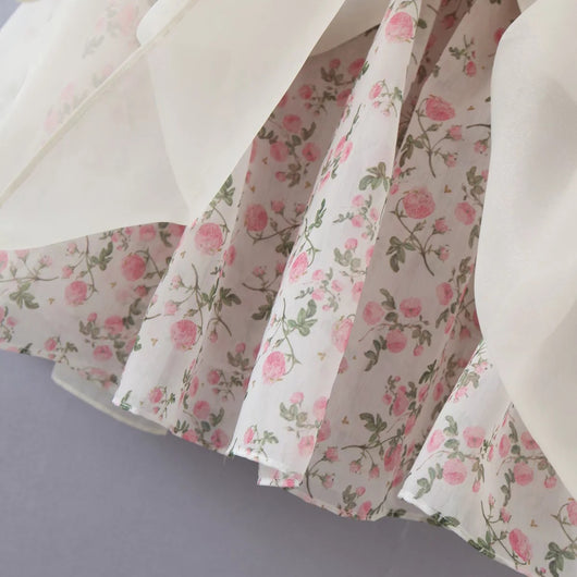 Vestido Estampado con Cuello Cuadrado y Mangas Abullonadas - Image 10