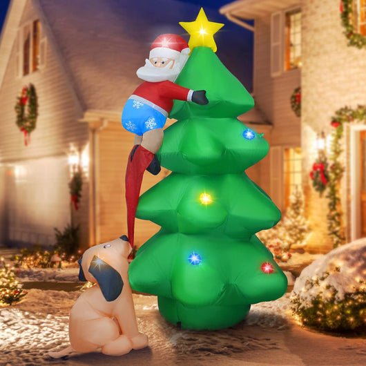 Arco Inflable Navideño Gigante con Papá Noel y Muñeco de Nieve para Jardín - Image 6