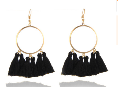 Aretes Bohemios Largos con Borlas - Image 5
