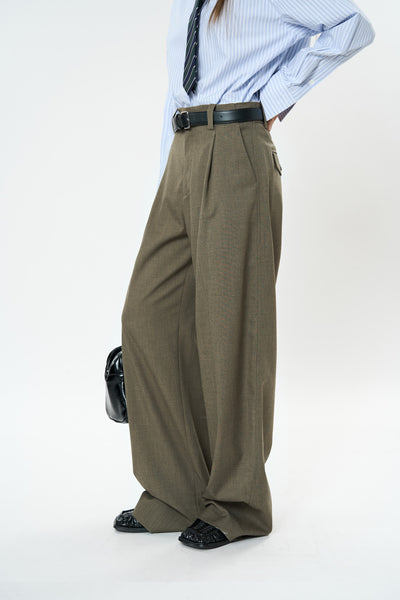 Pantalones Casuales Rectos con Corte Vertical y Acabado Liso - Image 40