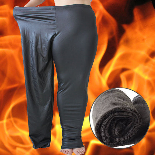 Pantalones Cálidos de Cuero Sintético