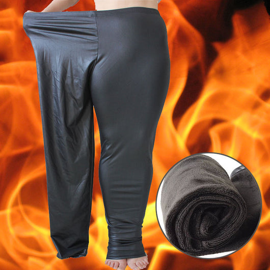 Pantalones Cálidos de Cuero Sintético