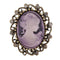 Diamond retro beauty head brooch Morado 1