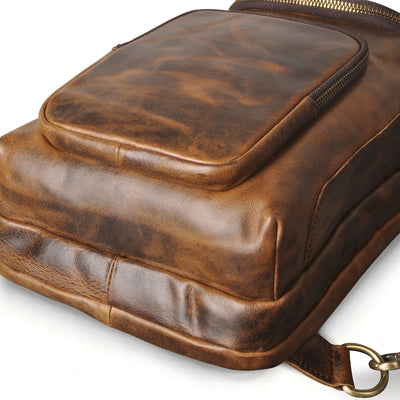 Bolsa de Pecho Retro en Cuero Crazy Horse Premium para Hombre - Image 24