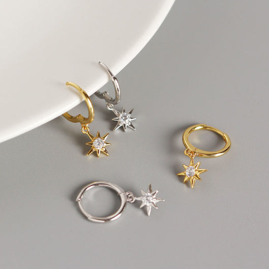 Aretes de Plata Esterlina con Estrella de Anís Minimalista - Image 2