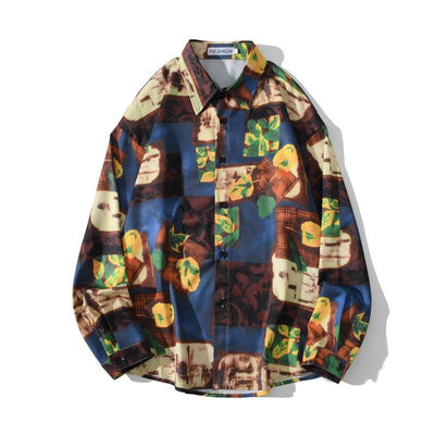 Camisa Estilo Hong Kong con Estampado Vintage y Efecto Óleo - Image 25