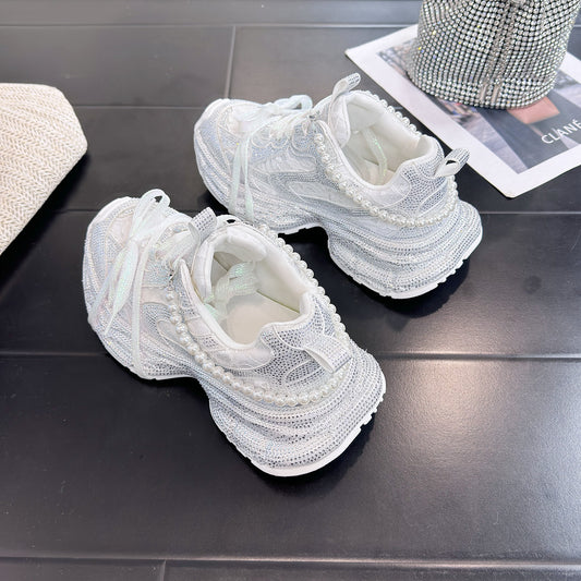 Tenis Dad Shoes Transpirables con Efecto Hielo Cristalino - Image 2