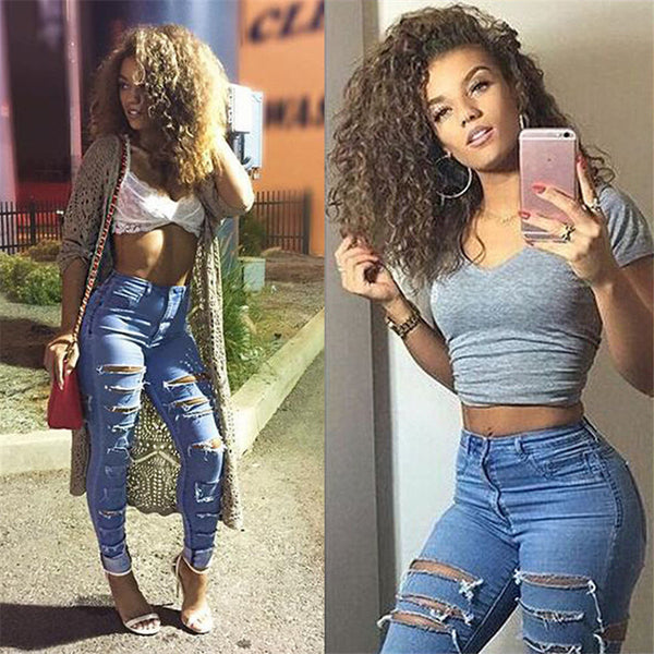 Pantalones Vaqueros Rotos para Mujer con Diseño Destruido