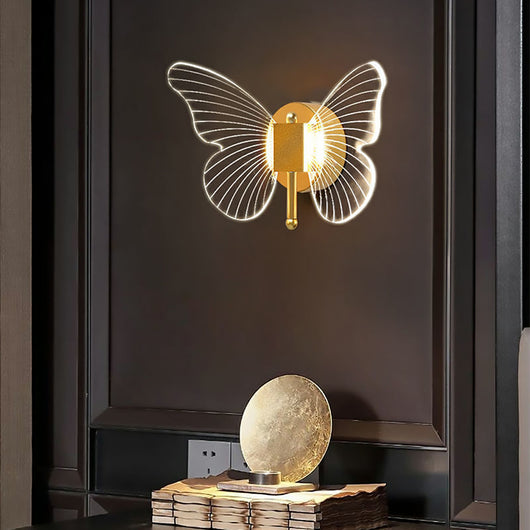 Lámpara de Pared Mariposa Lujo Minimalista para Dormitorio