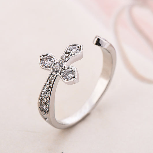 Anillo de Compromiso Oro Blanco para Mujer - Diseño Coreano Elegante - Image 3