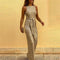 Jumpsuit Plateado sin Mangas con Lentejuelas