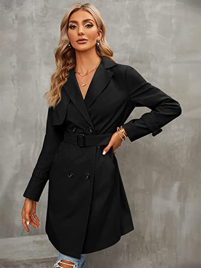 Abrigo Elegante Doble Fila Ajustado para Mujer - Image 14