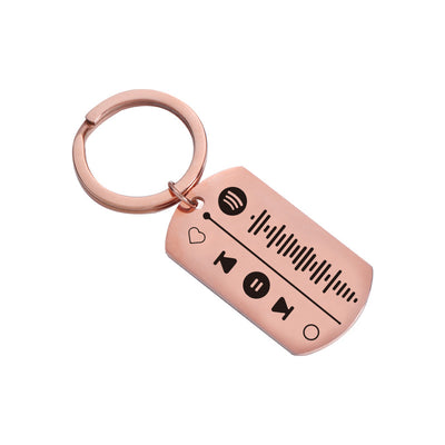 Llavero Minimalista de Acero Inoxidable Espejo Personalizable - Image 3