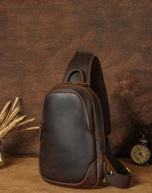 Bolsa de Pecho Vintage en Cuero para Hombre