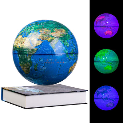 Globo Terráqueo LED Giratorio con Luz de Colores para Sala y Estudio