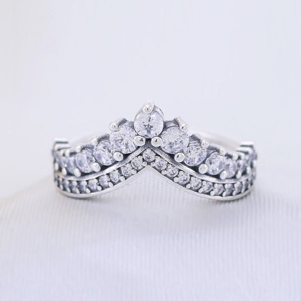 Anillo de Corona de Circonia Cúbica - Diseño Princesa