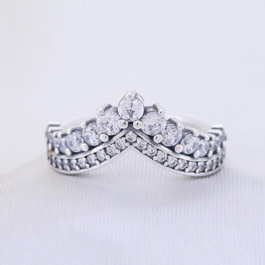 Anillo de Corona de Circonia Cúbica - Diseño Princesa