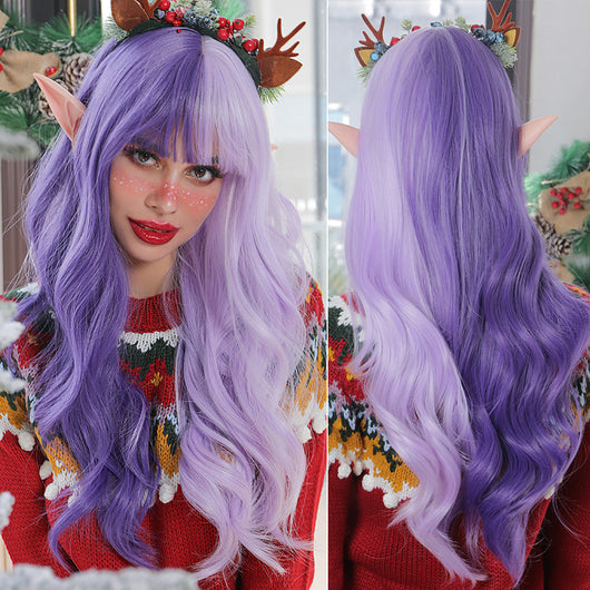Pelucas Sintéticas Onduladas Largas Rojo y Verde para Cosplay - Image 2
