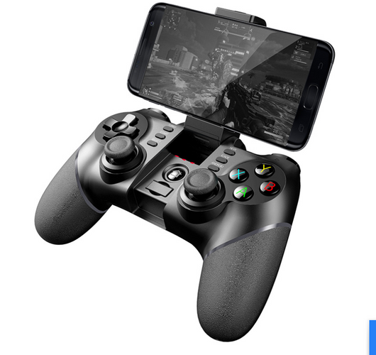 White and black mobile game controller with a central phone mount, D-pad, dual joysticks, and action buttons. - Image 14