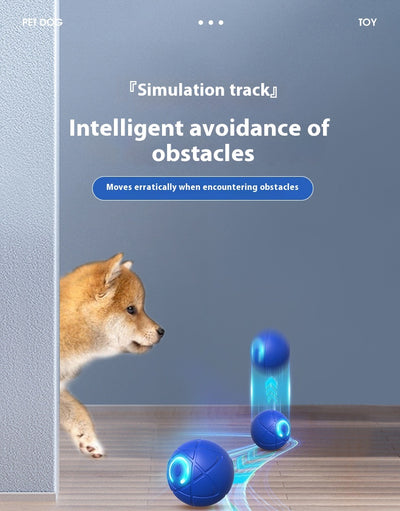 Orange pet jumping ball with a glowing purple power button icon, designed for interactive play with dogs and cats. - Image 12