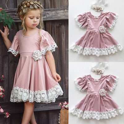 Vestido de Encaje Rosa Princesa