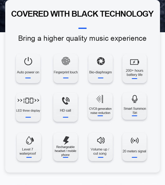 Auriculares Bluetooth 5.0 con Control Táctil y Conexión Inalámbrica - Image 8