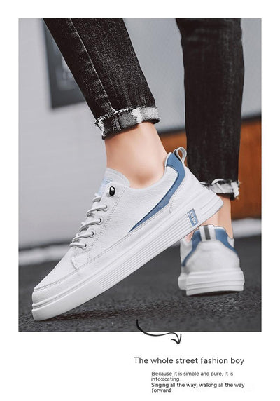 Tenis Blancos Estilo Coreano Transpirables para Hombre - Image 19