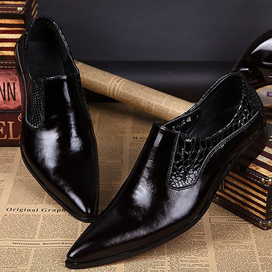 Zapatos Oxford Puntiagudos de Cuero Brillante - Estilo Británico Moderno para Hombre - Image 2