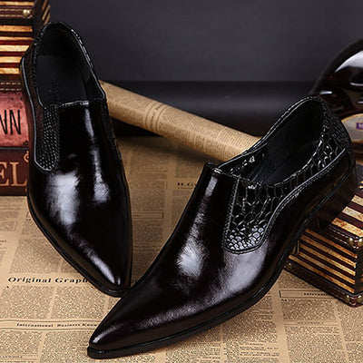 Zapatos Oxford Puntiagudos de Cuero Brillante - Estilo Británico Moderno para Hombre - Image 2
