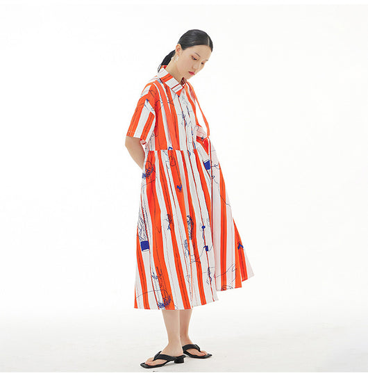 Vestido Fake con Rayas Verticales en Colores - Image 4