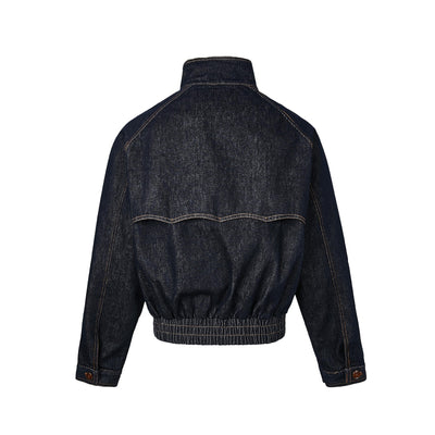 Chaqueta Denim Azul Profundo con Cierre para Hombre - Primavera Verano - Image 2