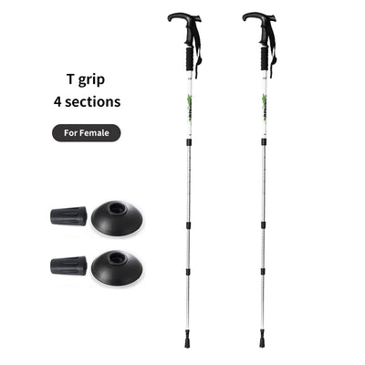 Bastones de Trekking Ultraligeros Plegables de Aluminio con Mango Recto - Image 15