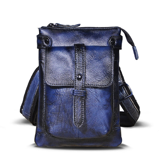 Bolsa Bandolera de Cuero para Hombre - Mochila Compacta con Soporte para Cámara - Image 4
