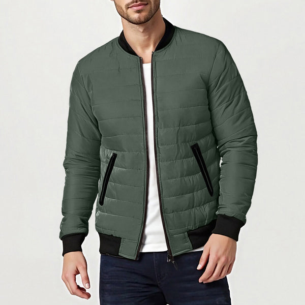 Chaqueta Acolchada de Cuello Alto en Algodón - Estilo Universitario